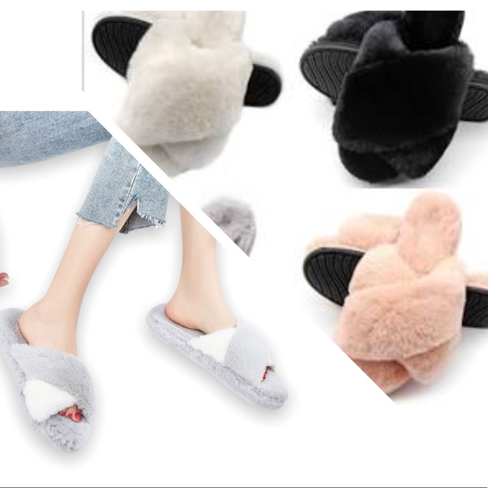 Faux Fur Slipper Slides in Assorted Colors